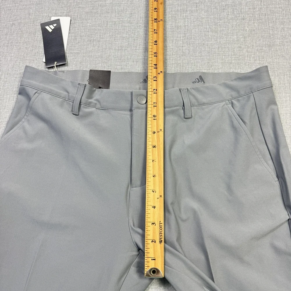 Adidas Golf MOD Chino Pants Mens 36x35 Gray Polyester Spandex Stretch Flat Front